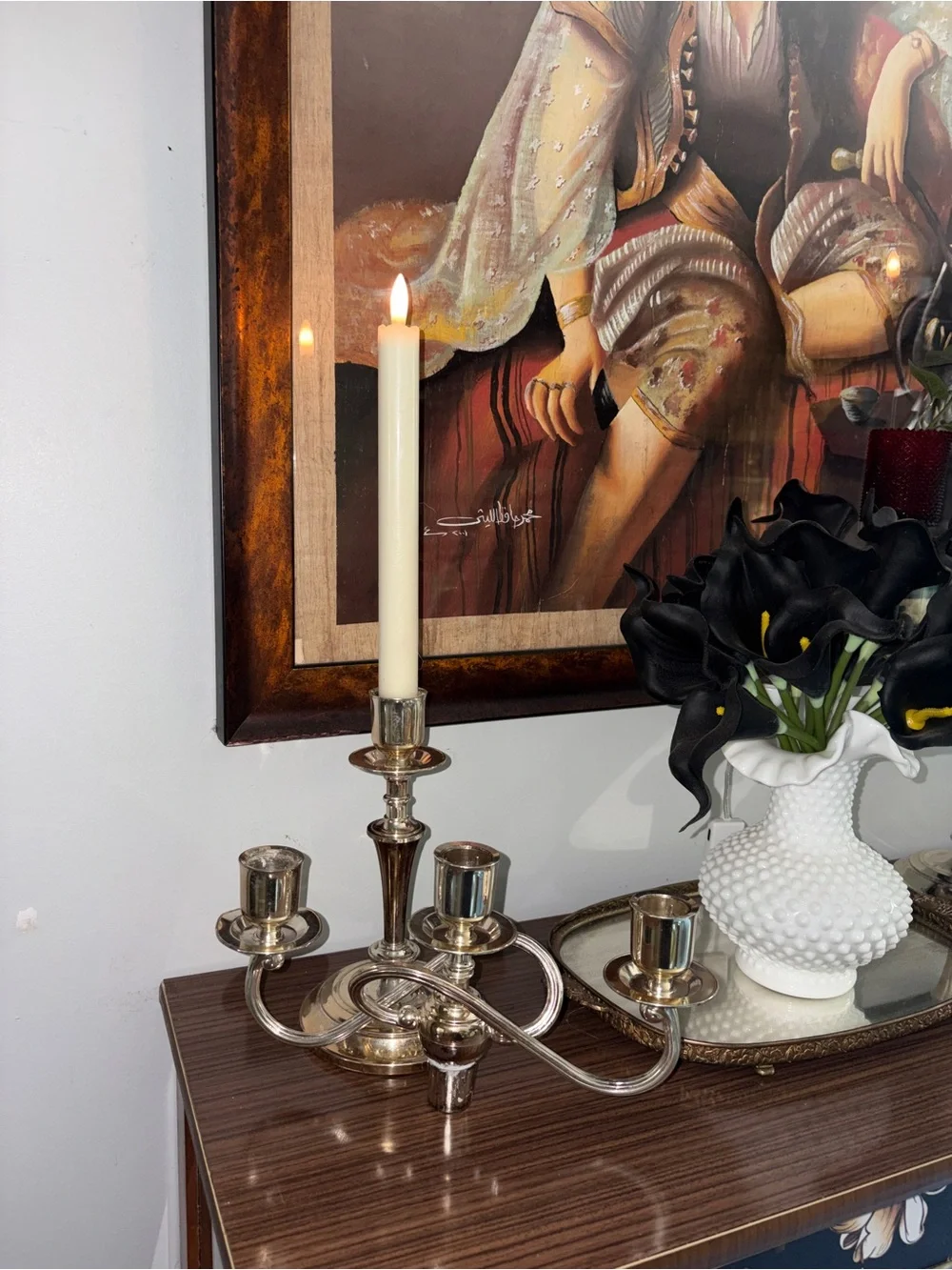Oneida vintage 3-arm candelabra convertible silver plated- set of 2